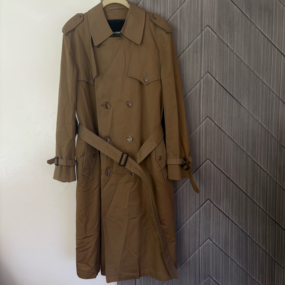 Dior Christian Dior Tan Khaki Vintage Cotton Wool Blend Trench Coat 40R Unisex - Picture 5 of 16